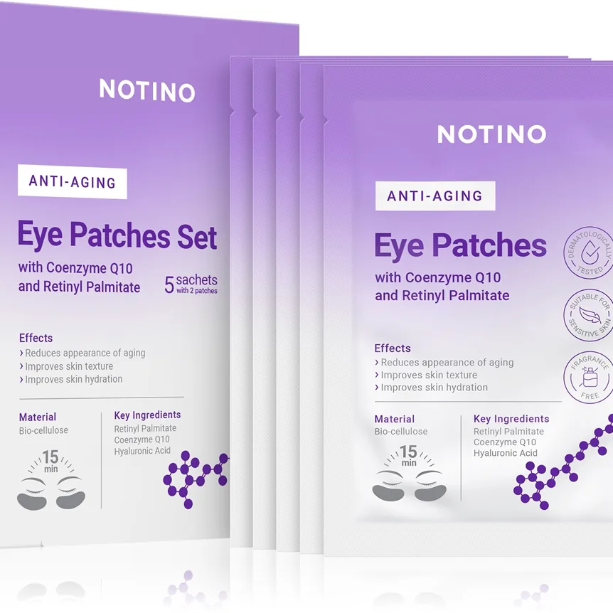 Notino Anti-Aging Bio-Cellulose Eye Patches Set with Coenzyme Q10 and Retinyl Palmitate Ögonmask mot rynkor för ögonen