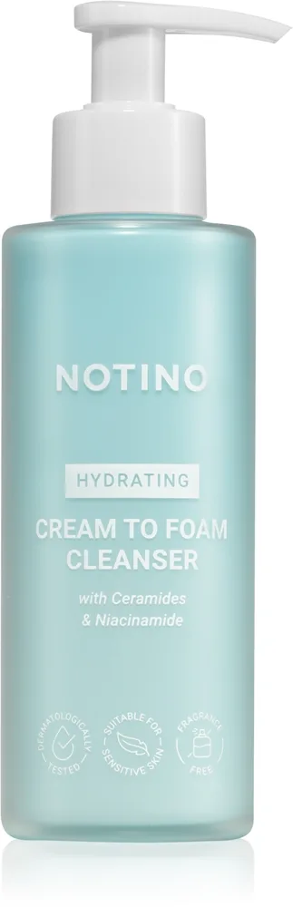 Notino Hydrating Cream to Foam Cleanser with Ceramides & Niacinamide Milt exfolierande skumkräm med återfuktande effekt 190 ml