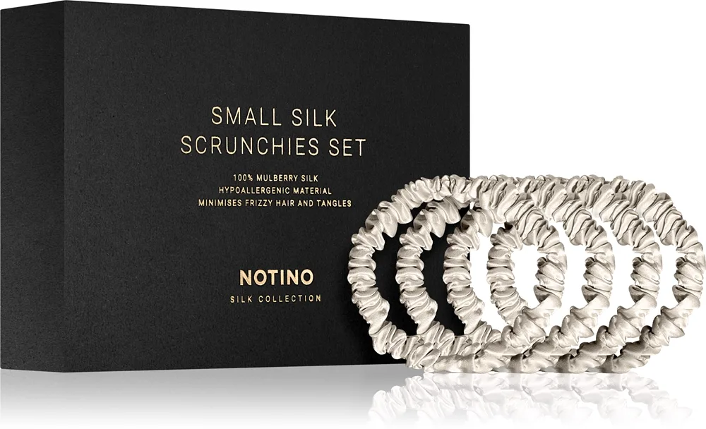 Notino Silk Collection Small Scrunchie Set setti silkkisiä hiusdonitseja sävy Cream