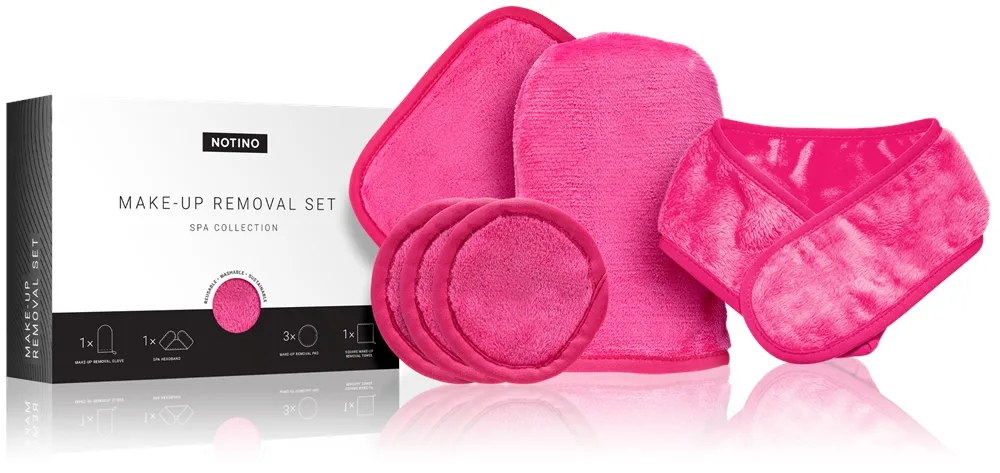 Notino Spa Collection Make-up removal set uppsättning av mikrofiberdukar för sminkborttagning Pink