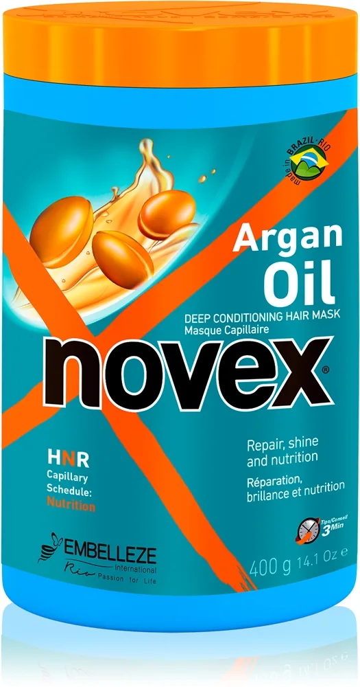 Novex Argan Oil ravitseva naamio hiusten kiiltoa ja pehmeyttä lisäävä 400 g