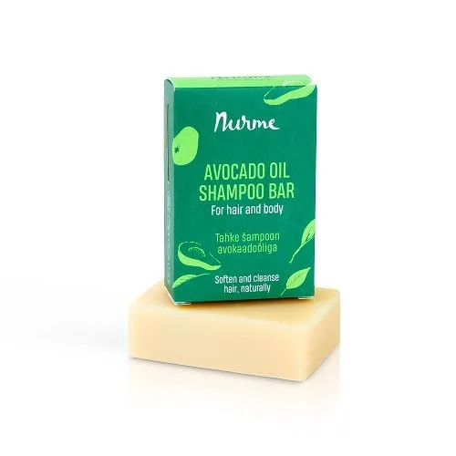 Nurme Avocado Oil Shampoo Bar palashampoo kiillottomille hiuksille 100 g