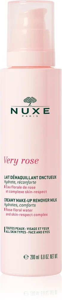 Nuxe Very Rose Creamy Make-up Remover Milk Mild sminkborttagningslotion för alla hudtyper 200 ml