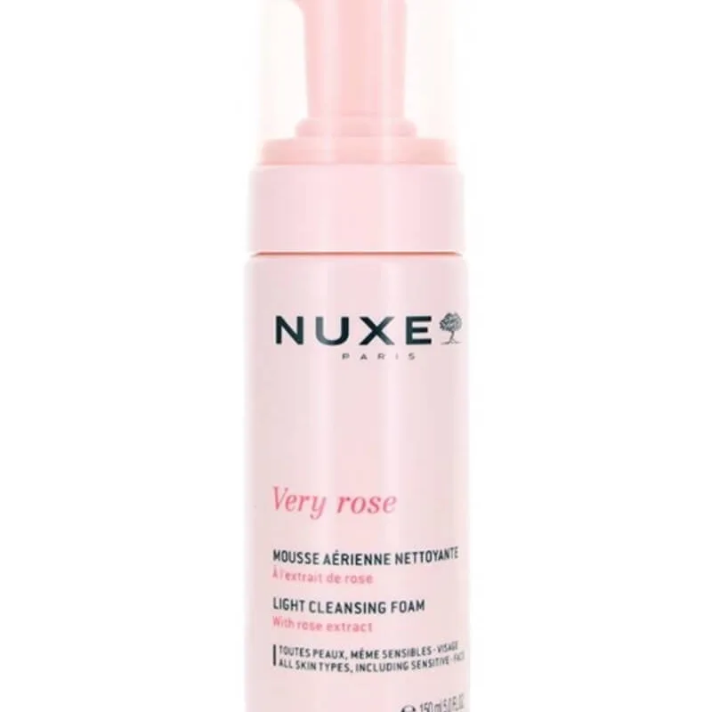 Nuxe Very Rose Light Cleansing Foam Milt rengörande skum för alla hudtyper 150 ml