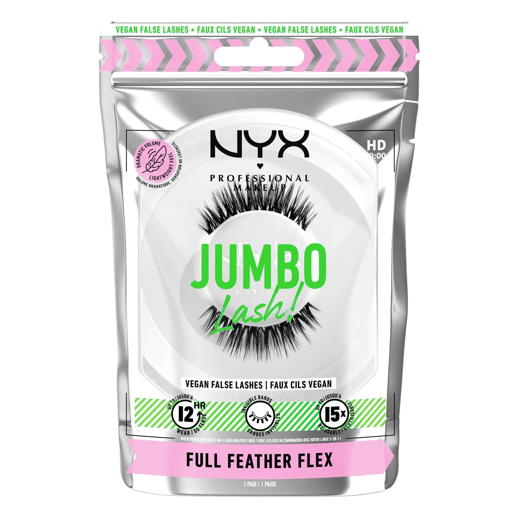 Jumbo Lash! Vegan False Lashes 07 Full Feather Flex