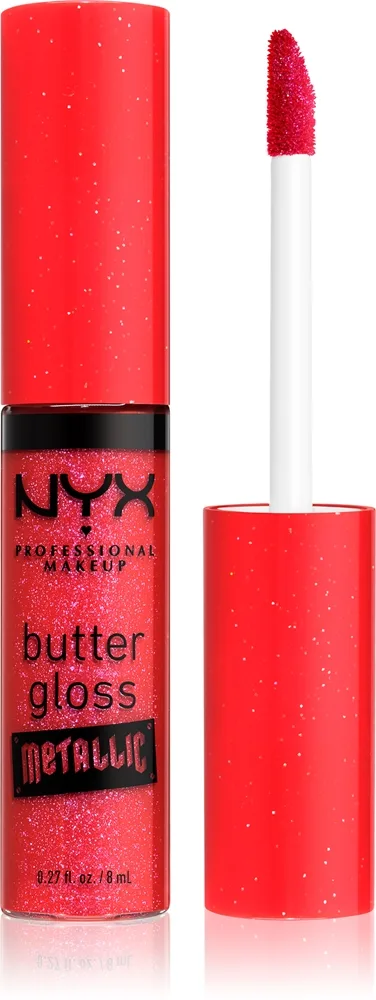 NYX Professional Makeup Butter Gloss Metallic Metallisk læbebehandling Skygge 09 Blood 8 ml