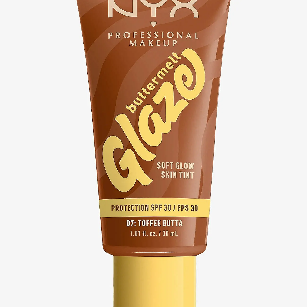 NYX Professional Makeup Buttermelt Glaze Lystergivande tonad vätska SPF 30 Skugga 07 toffee Butta ml