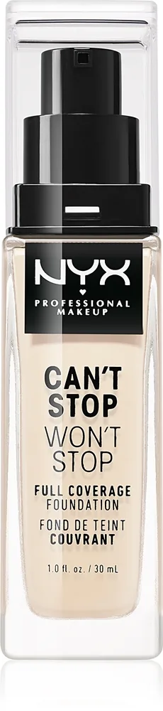 NYX Professional Makeup Can't Stop Won't Stop Full Coverage Foundation Foundation med fuld dækning Skygge 01 Pale 30 ml