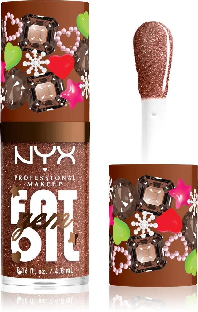 NYX Professional Makeup Fat Oil Gem Xmas Læbeolie Skygge Cacao Gem 4.8 ml