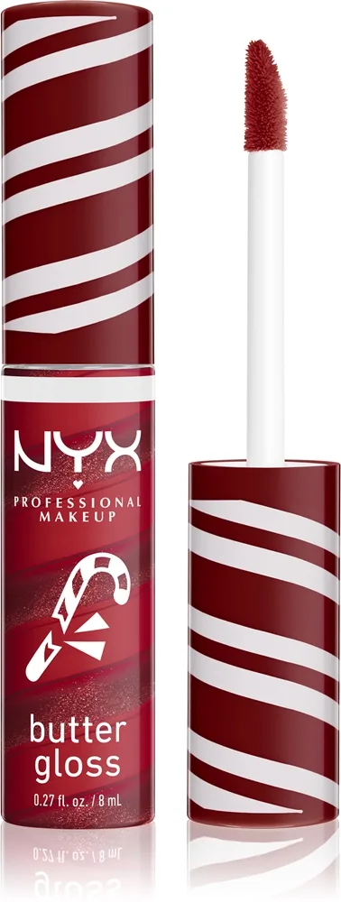 NYX Professional Makeup Holiday Butter Gloss Læbeglans Skygge 01 Peppermint Swirl 8 ml