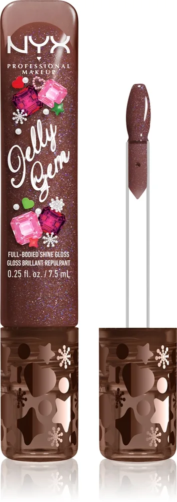 NYX Professional Makeup Jelly Gem Lipgloss XMAS Læbeglans Skygge 01 Cocoa Sparkle 7.5 ml