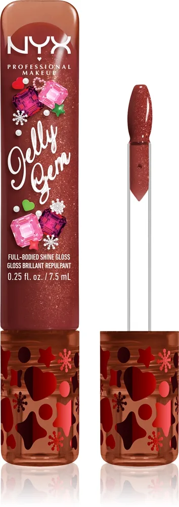 NYX Professional Makeup Jelly Gem Lipgloss XMAS Læbeglans Skygge 03 Burgundy Bling 7.5 ml