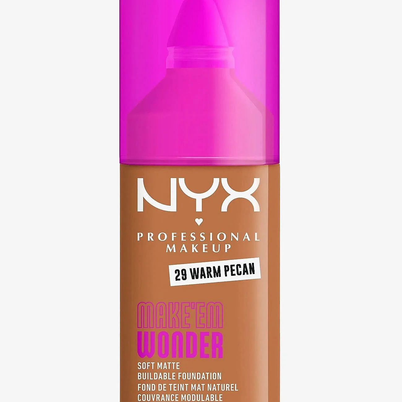 NYX Professional Makeup Make ‘Em Wonder kevyt, mattapinnan antava meikkivoide sävy 29 Warm Pecan 30 ml