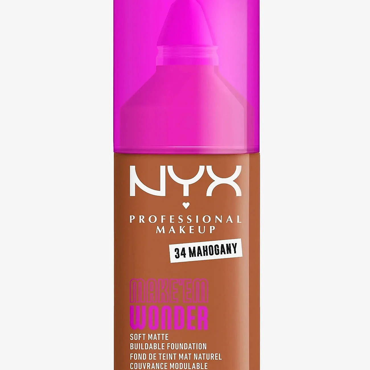 NYX Professional Makeup Make ‘Em Wonder kevyt, mattapinnan antava meikkivoide sävy 34 Mahogany 30 ml