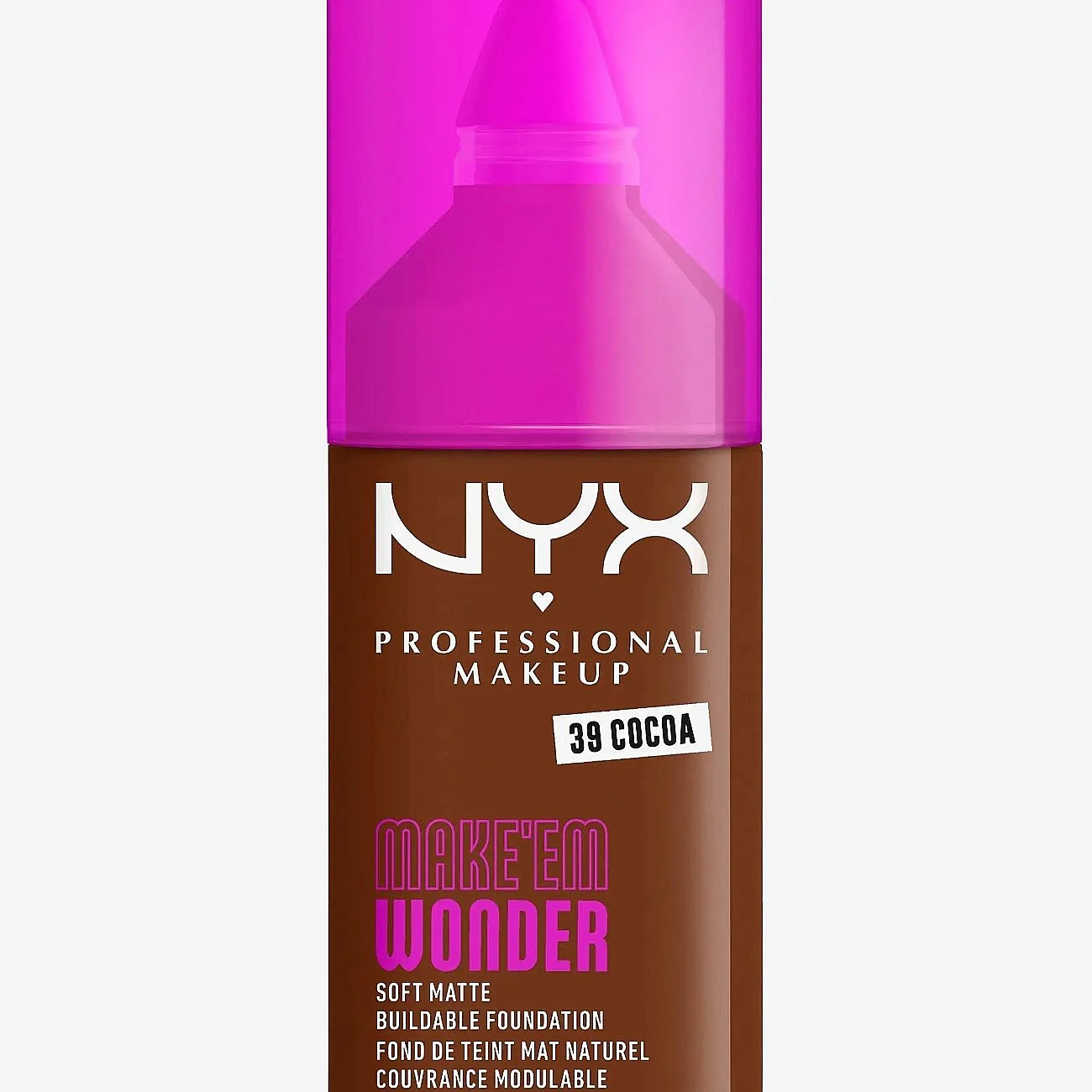 NYX Professional Makeup Make ‘Em Wonder kevyt, mattapinnan antava meikkivoide sävy 39 Cocoa 30 ml
