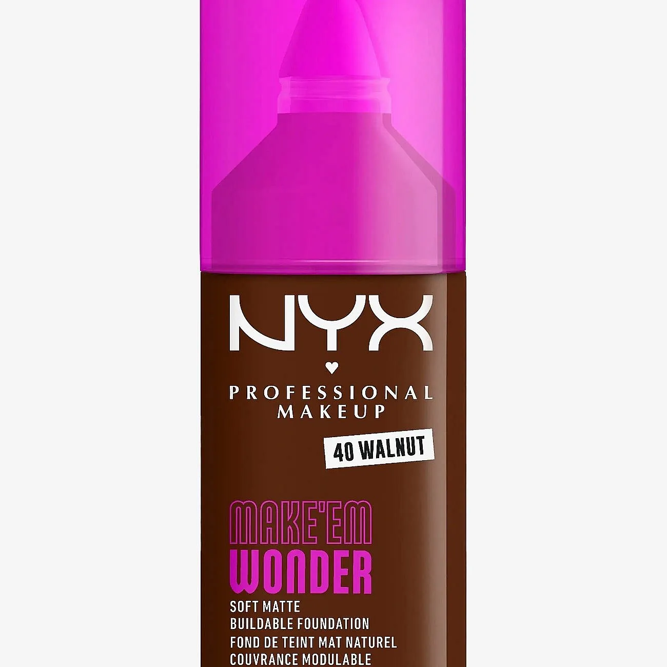 NYX Professional Makeup Make ‘Em Wonder kevyt, mattapinnan antava meikkivoide sävy 40 Walnut 30 ml