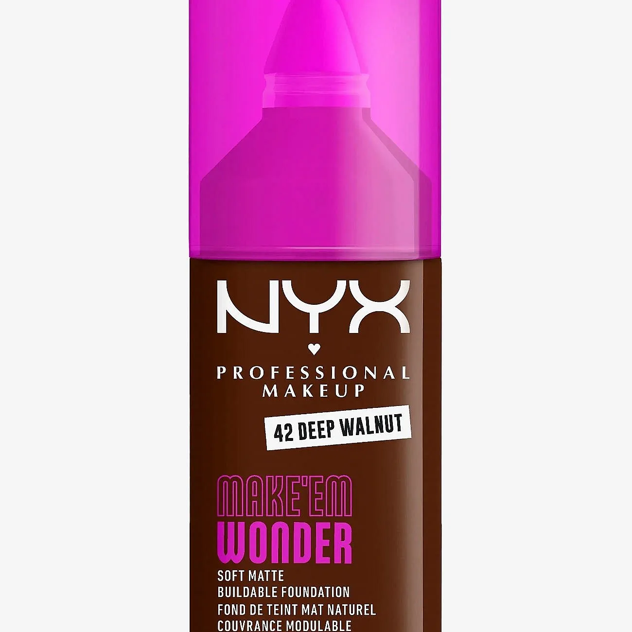 NYX Professional Makeup Make ‘Em Wonder kevyt, mattapinnan antava meikkivoide sävy 42 Deep Walnut 30 ml