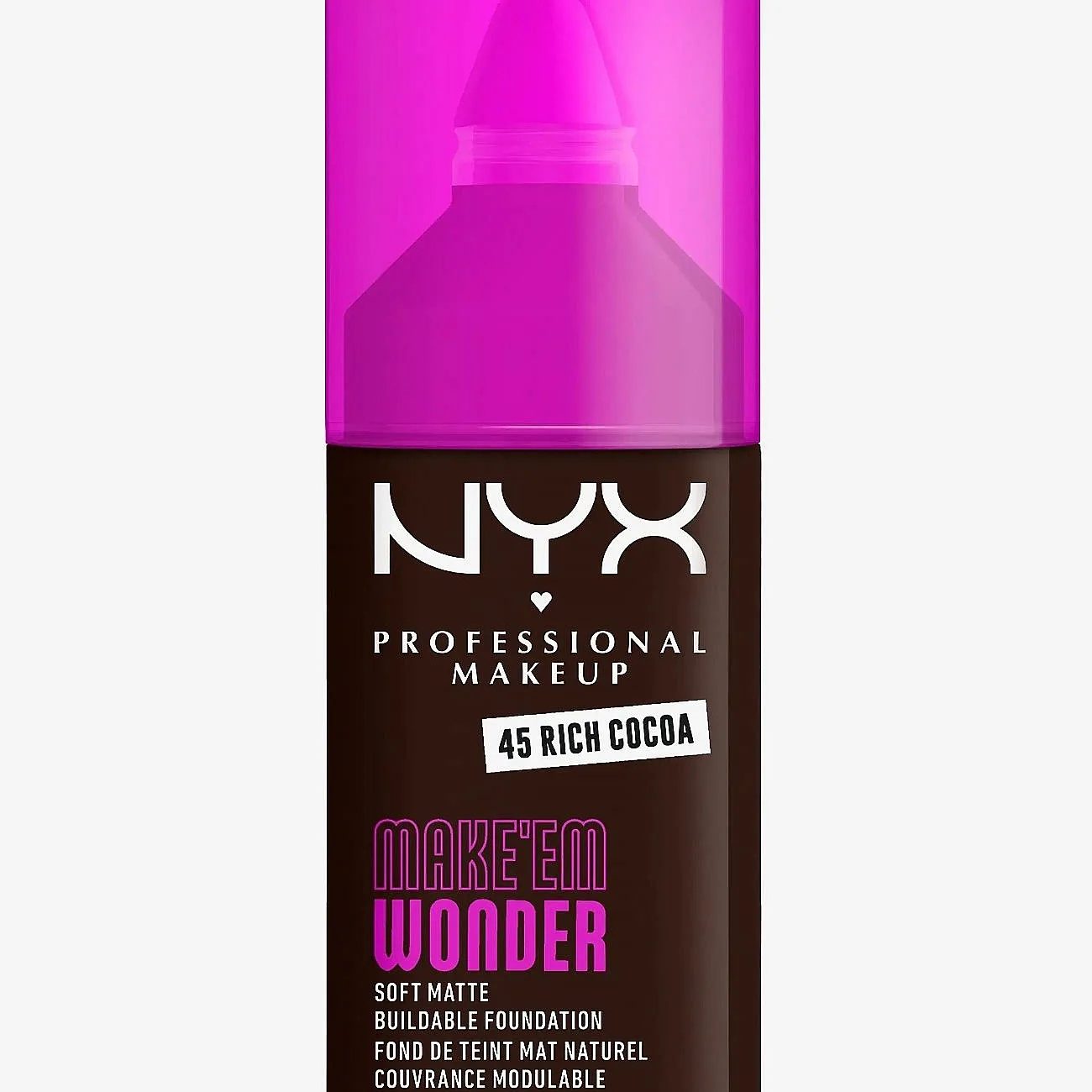 NYX Professional Makeup Make ‘Em Wonder kevyt, mattapinnan antava meikkivoide sävy 45 Rich Cocoa 30 ml