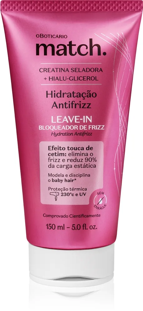 oBoticário Match. Anti-Frizz Conditioner ohne Ausspülen mit feuchtigkeitsspendender Wirkung 150 ml