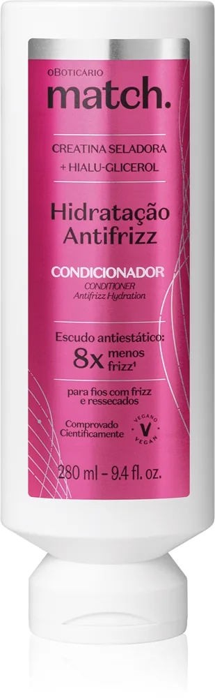 oBoticário Match. Anti-Frizz feuchtigkeitsspendender Conditioner gegen strapaziertes Haar 280 ml