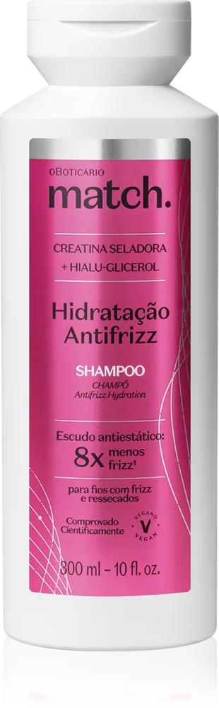 oBoticário Match. Anti-Frizz hydratisierendes Shampoo gegen strapaziertes Haar 300 ml