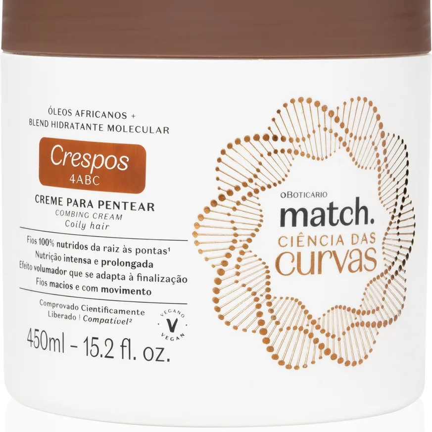 oBoticário Match. Science of Curves Feuchtigkeitscreme für welliges und lockiges Haar 450 ml