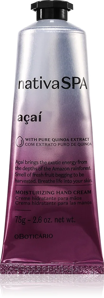 oBoticário Nativa SPA Acai feuchtigkeitsspendende Creme für die Hände 75 g
