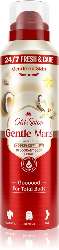 Old Spice Gentle Man's Coconut & Vanilla deodoranttisuihke, alumiiniton 140 ml