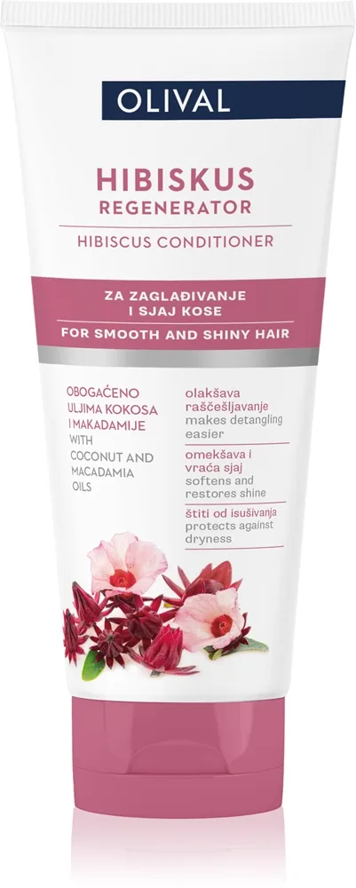 Olival Hibiscus Regenererande balsam för glansigt och mjukt hår 200 ml