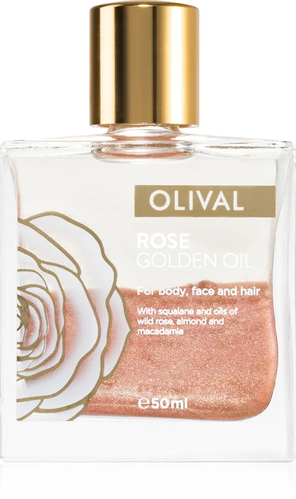 Olival Rose Gold Olja med glitter för ansikte, kropp och hår 50 ml