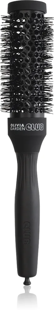 Olivia Garden Club The Glow Blowout Ceramic Round Brush Black Rund hårbørste S 1 stk.