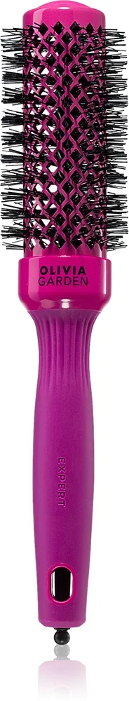 Olivia Garden Expert Shine Hot Pink Luftbørste til langt hår 35 mm 1 stk.