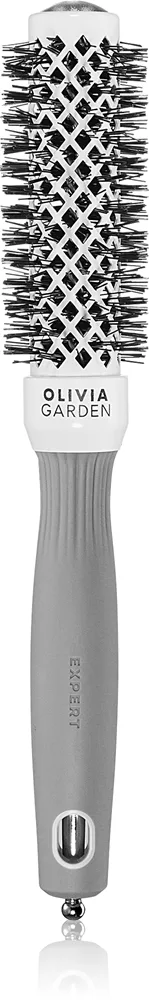 Olivia Garden Expert Shine Wavy Bristles White&Grey Hårbørste průměr 25 mm 1 stk.