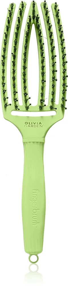 Olivia Garden Fingerbrush Boar & Nylon hiusharja nailon- ja villisianharjakset Dolce Vita Green Pistacchio 1 kpl