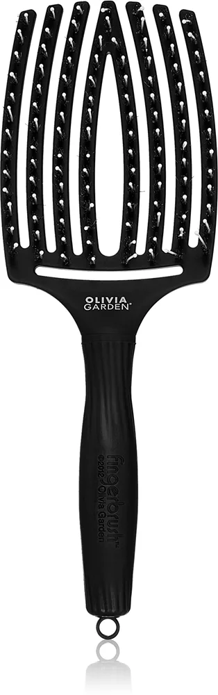 Olivia Garden Fingerbrush Combo iso litteä harja nailon- ja villisianharjakset Medium 1 kpl