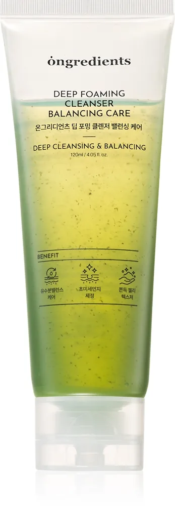 Ongredients Balancing Care Deep Foaming Cleanser Renande lindrande skummande gel för att behandla hudbristningar 120 ml