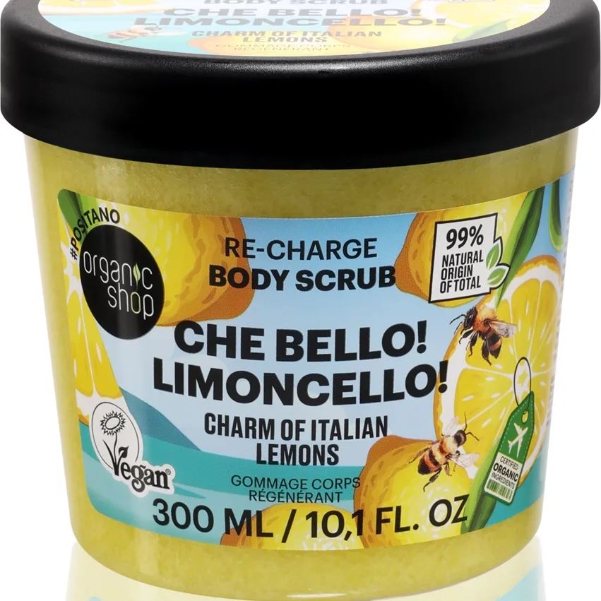 Organic Shop Body Scrub Che Bello! Limoncello! energisoiva vartalokuorinta 300 ml