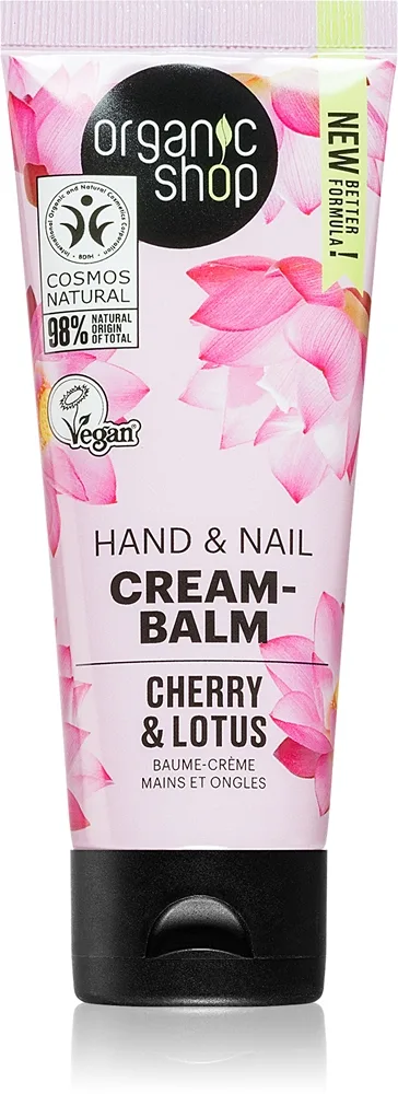 Organic Shop Cherry & Lotus Forstærkende balsam til hænder og negle 75 ml