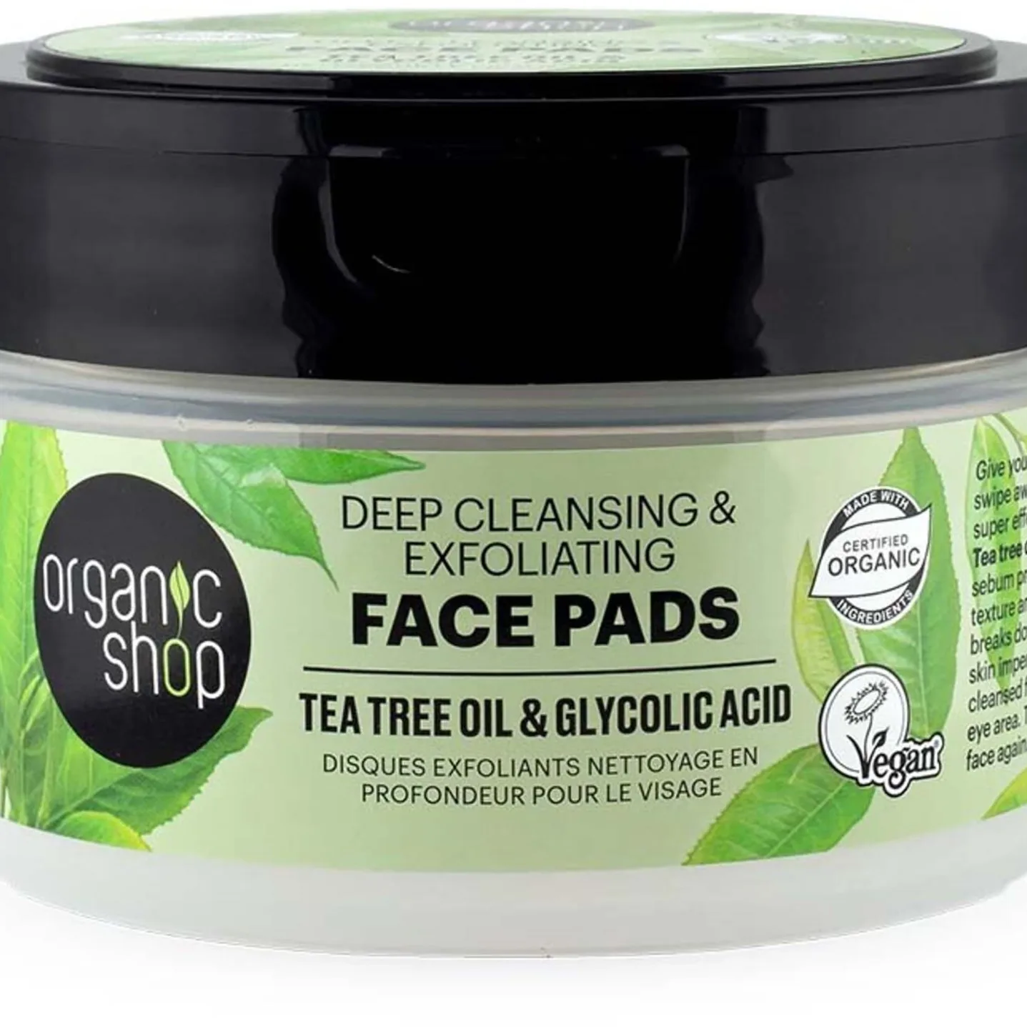 Organic Shop Deep Cleansing & Exfoliating Face Pads 20 pcs