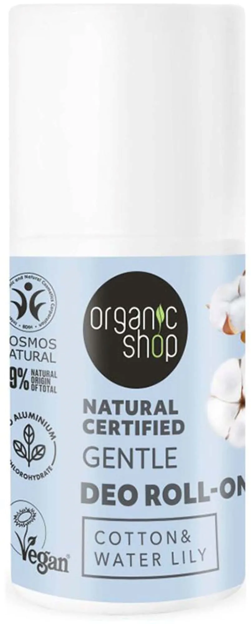 Organic Shop Natural Certified Gentle Deo Roll-On Cotton & Water Lily (50 ml)
