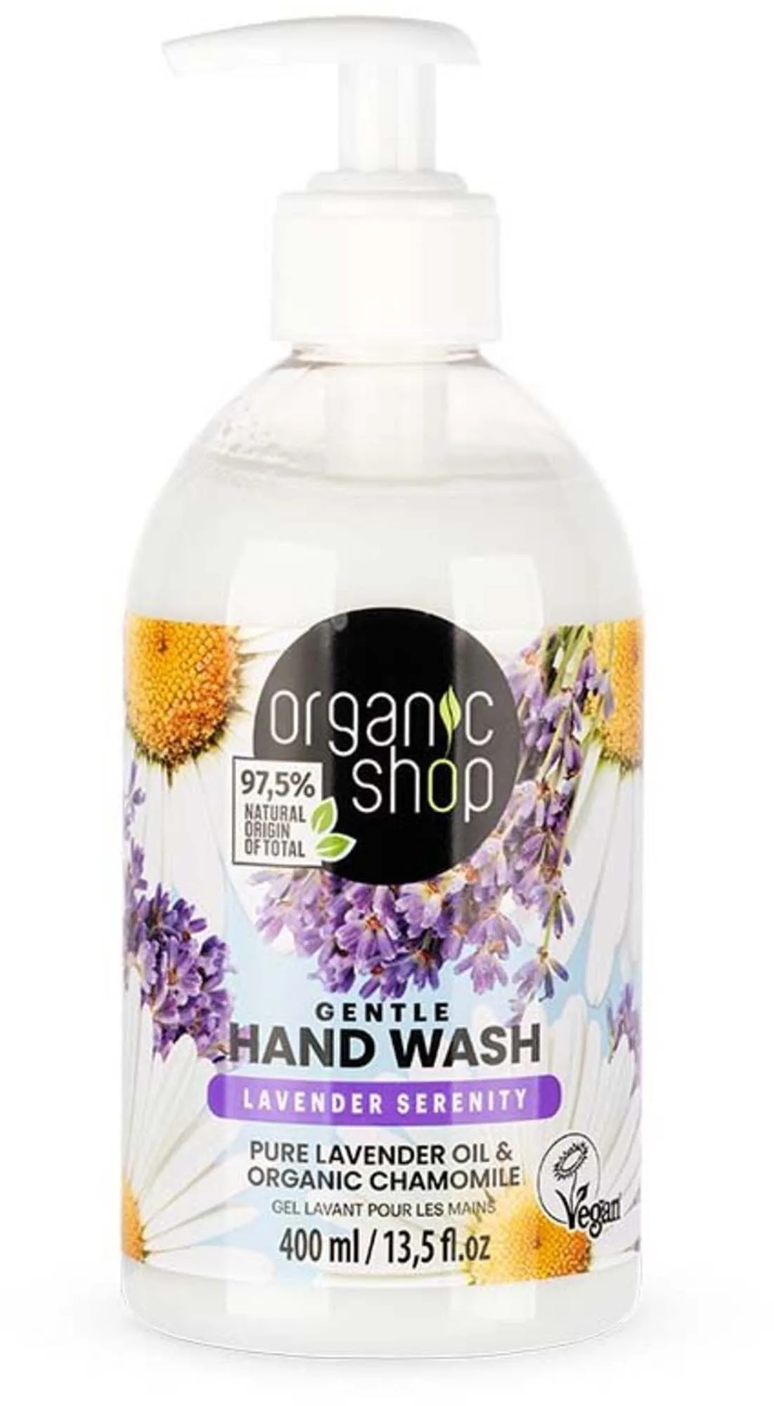 Organic Shop Gentle Hand Wash Pure Lavender & Organic Chamomile 400 ml