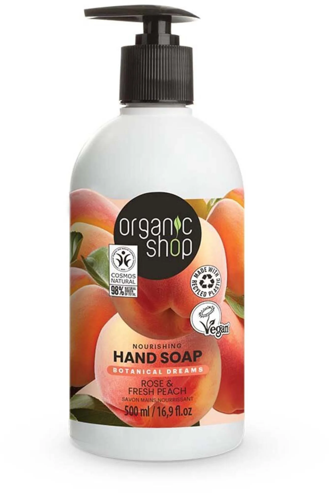Organic Shop Hand Soap Rose & Peach 500 ml