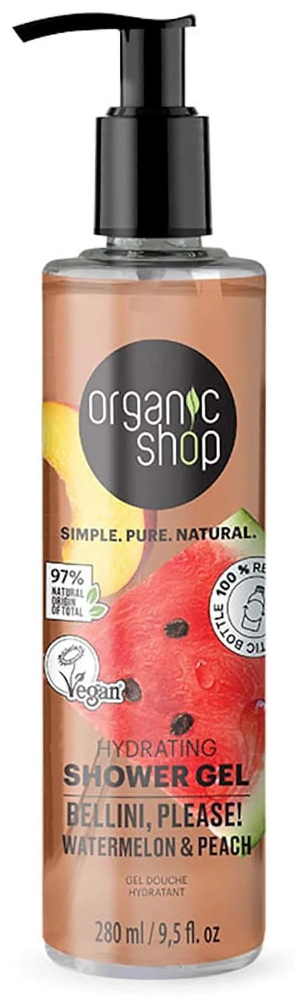 Organic Shop Hydrating Shower Gel Bellini please! Watermelon & Peach 280 ml