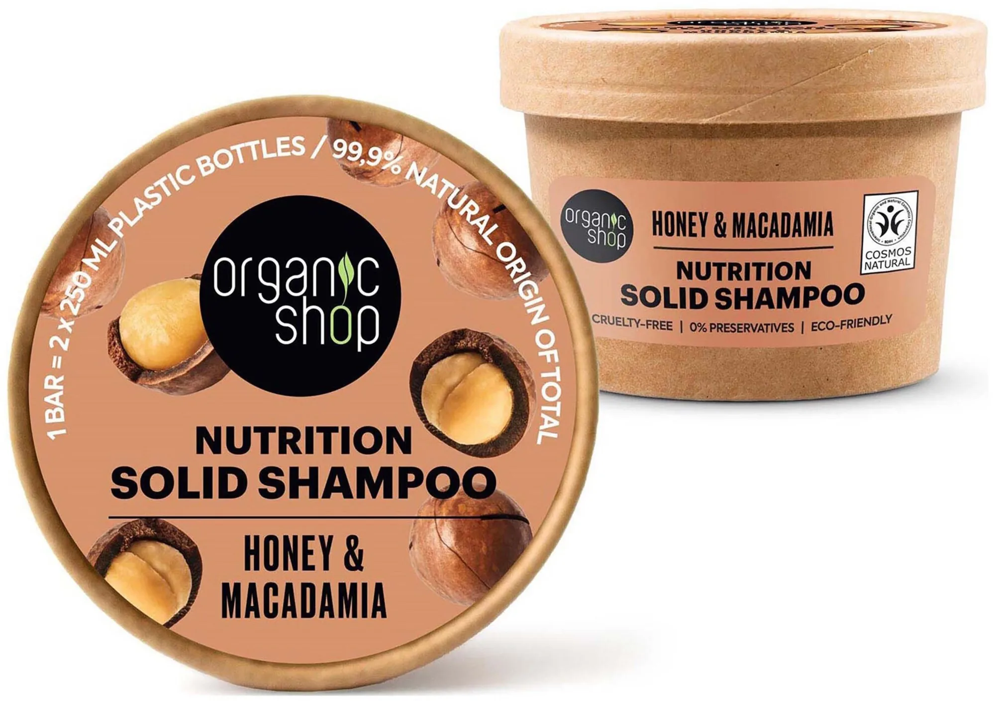 Organic Shop Nutrition Solid Shampoo Honey & Macadamia 60 g