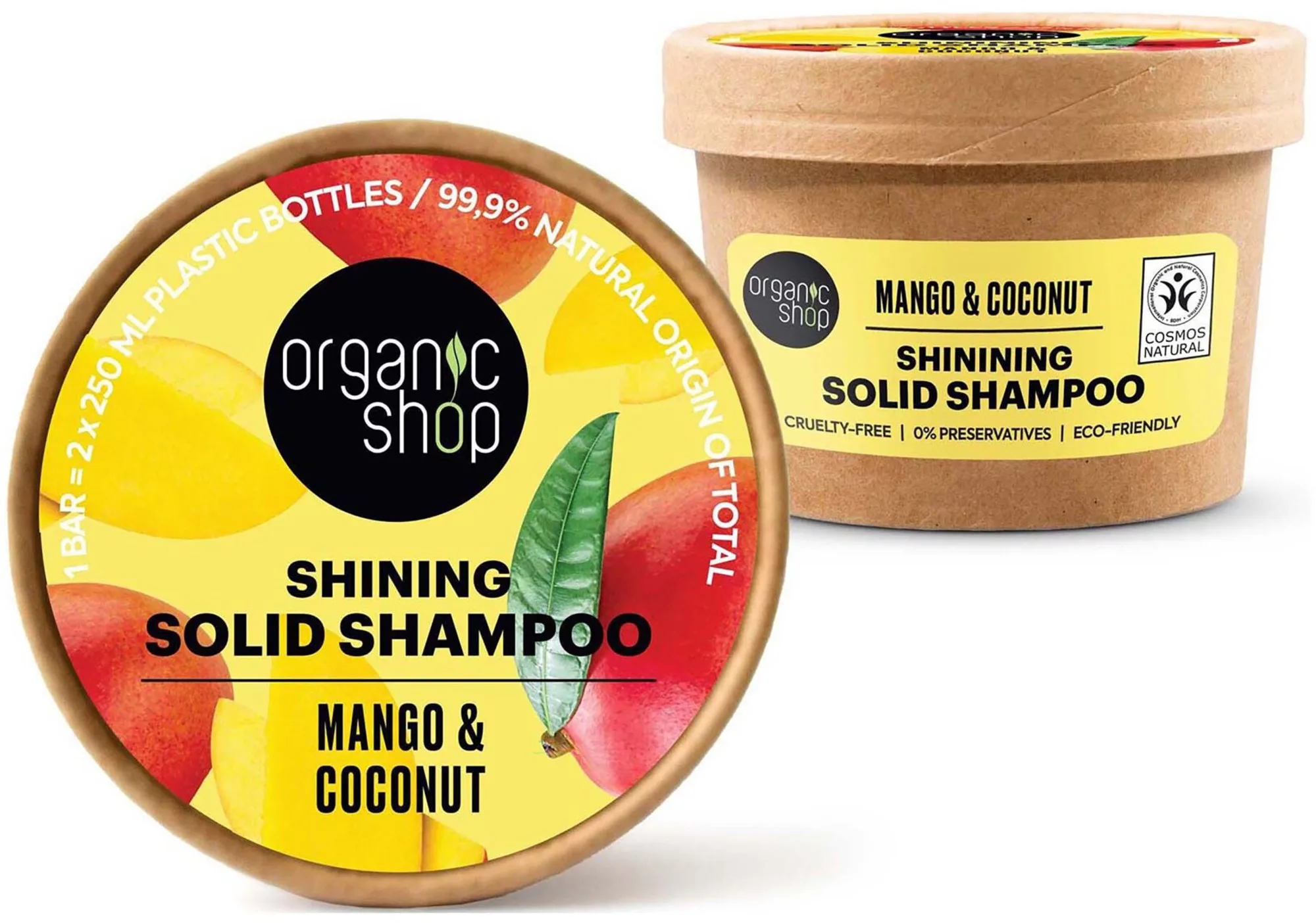 Organic Shop Shining Solid Shampoo Mango & Coconut 60 g