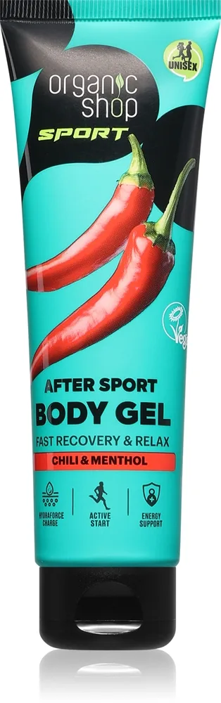 Organic Shop Sport Chili & Menthol vartalogeeli väsyneille lihaksille 75 ml