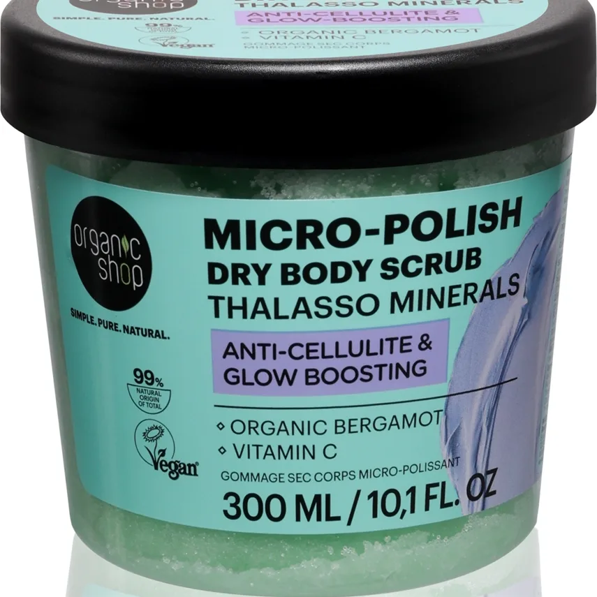 Organic Shop Thalasso Micro-Polish Dry Body Scrub kirkastava vartalokuorinta selluliitti-iholle 300 ml