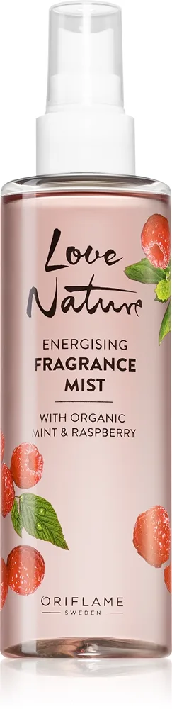 Oriflame Love Nature Organic Mint & Raspberry Uppfriskande kropp spray Med doft av hallon 200 ml