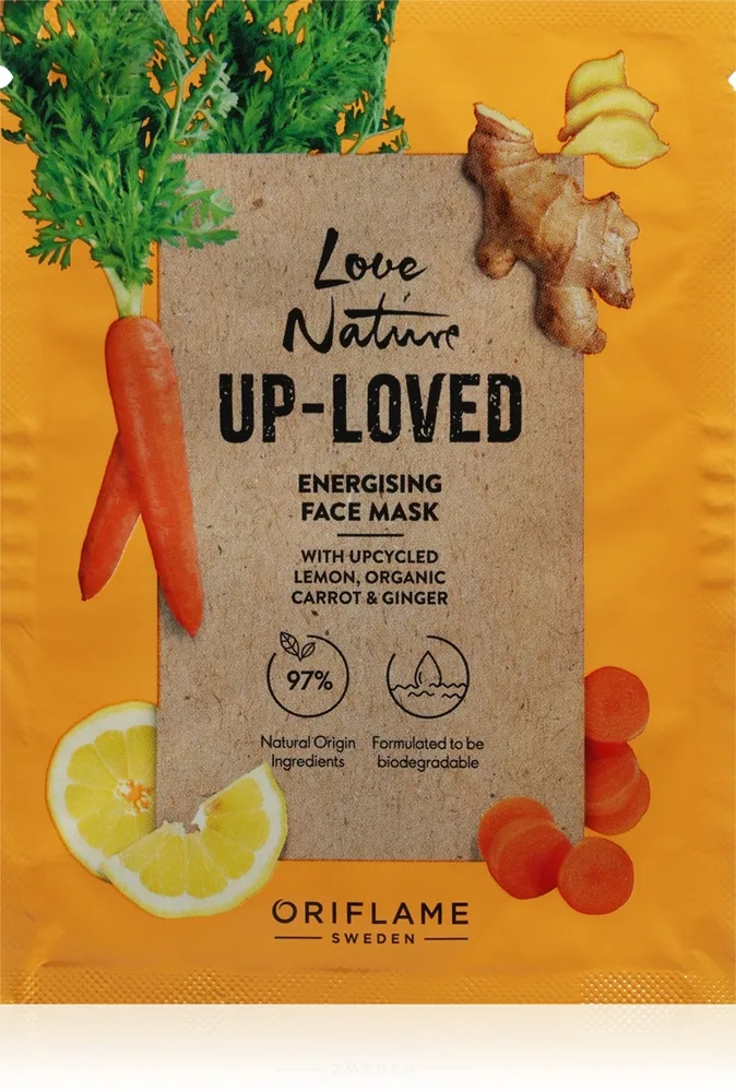 Oriflame Love Nature Up-Loved Upcycled Lemon & Organic Carrot & Ginger uudistava naamio 10 ml