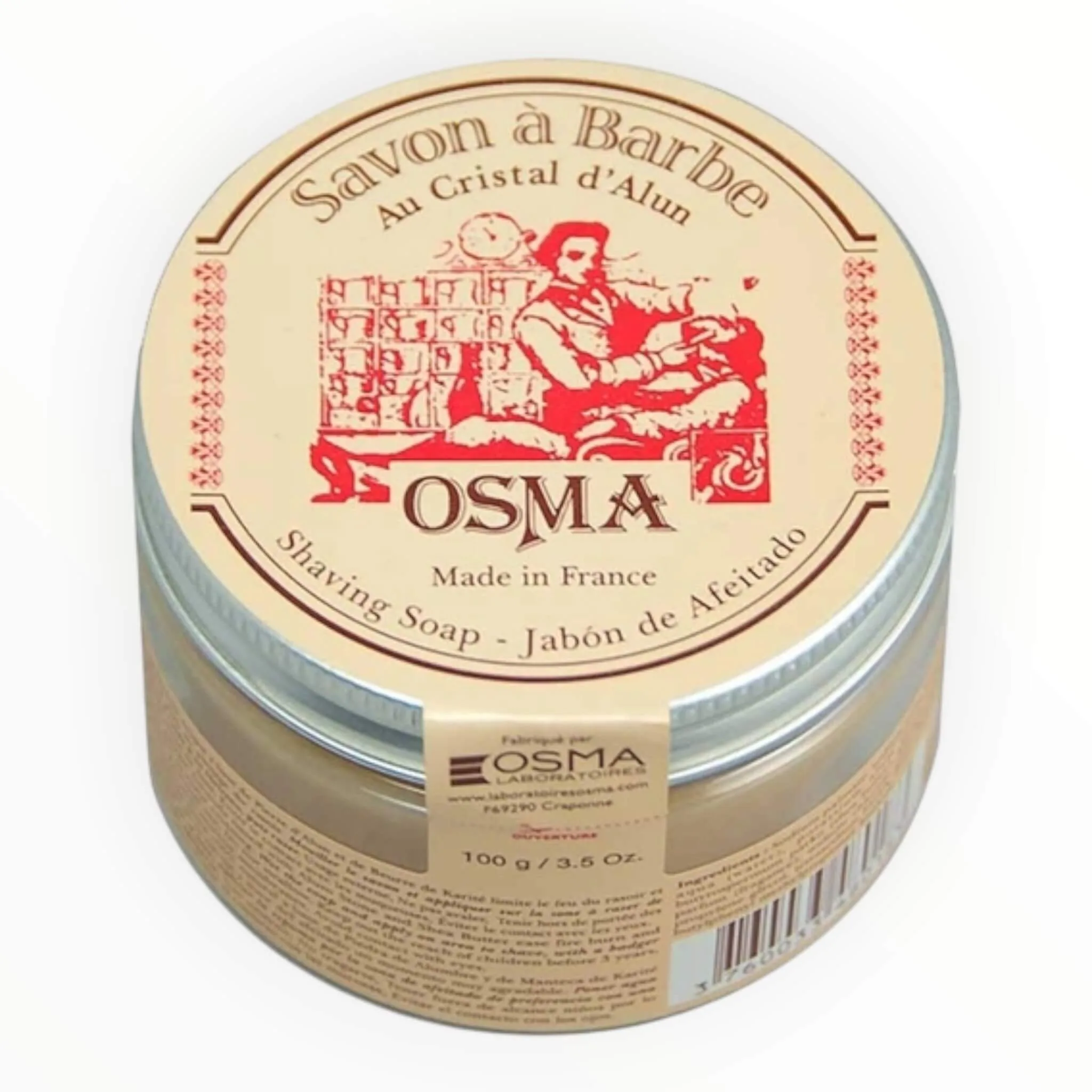 Osma Barbersæbe i plastikskål, 100 gr.